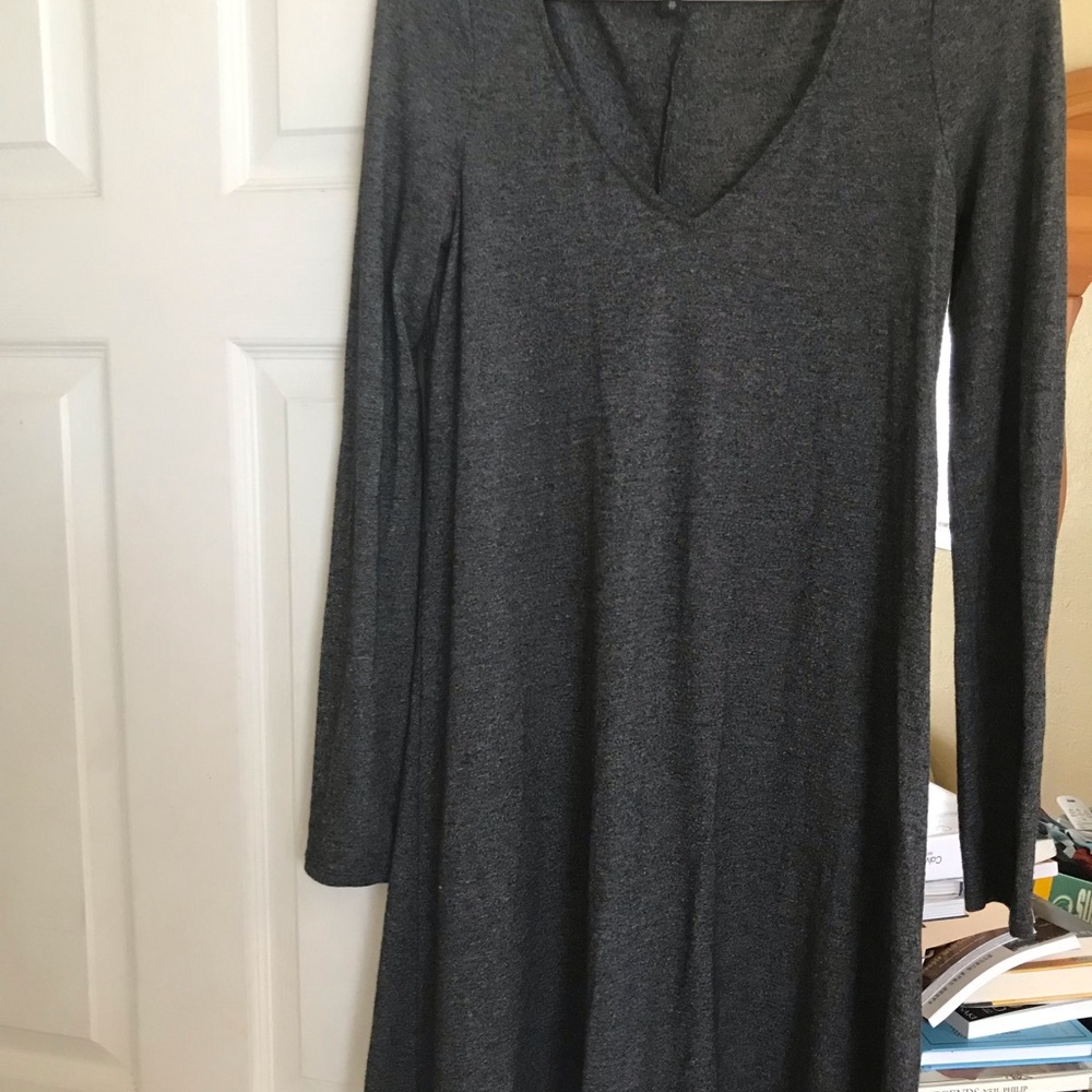 Express Gray Midi Long Sleeve Dress XS